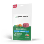 Front of Green Roads 10ct 750mg CBD Gummies package with calming design