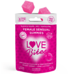 Front of 2ct Female Sexual Enhancement Gummies package with elegant design for women's wellness