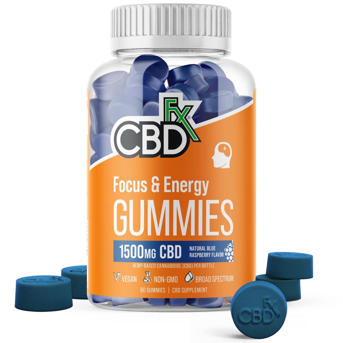 Focus & Energy CBD Gummies | CBDfx | 1500mg | 60 Count - Sale