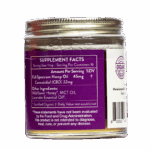 Back of 4oz Lavender CBD Honey jar showing ingredient and nutrition information