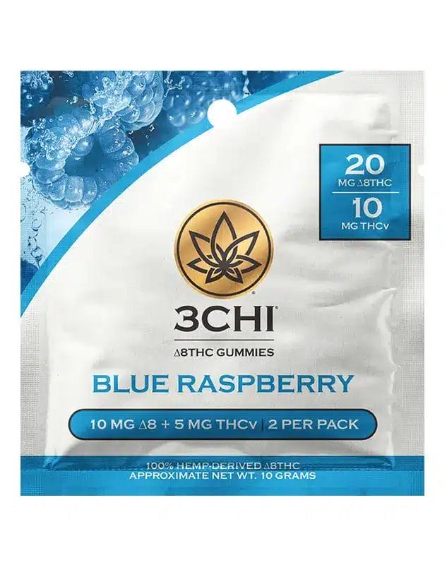 3CHI | Delta-8 THC:THCV Gummies - Blue Raspberry | 30mg - 2ct
