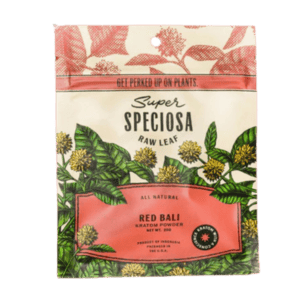 Front of 20g Red Bali Kratom Powder package featuring sleek design and deep red-inspired artwork