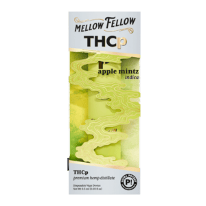 Front of Apple Mintz THCP Vape package featuring sleek, modern design with crisp apple and cool mint-inspired artwork