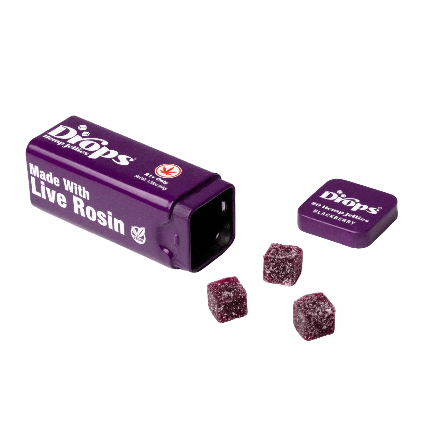 Blackberry Drops Live Rosin THC Gummies